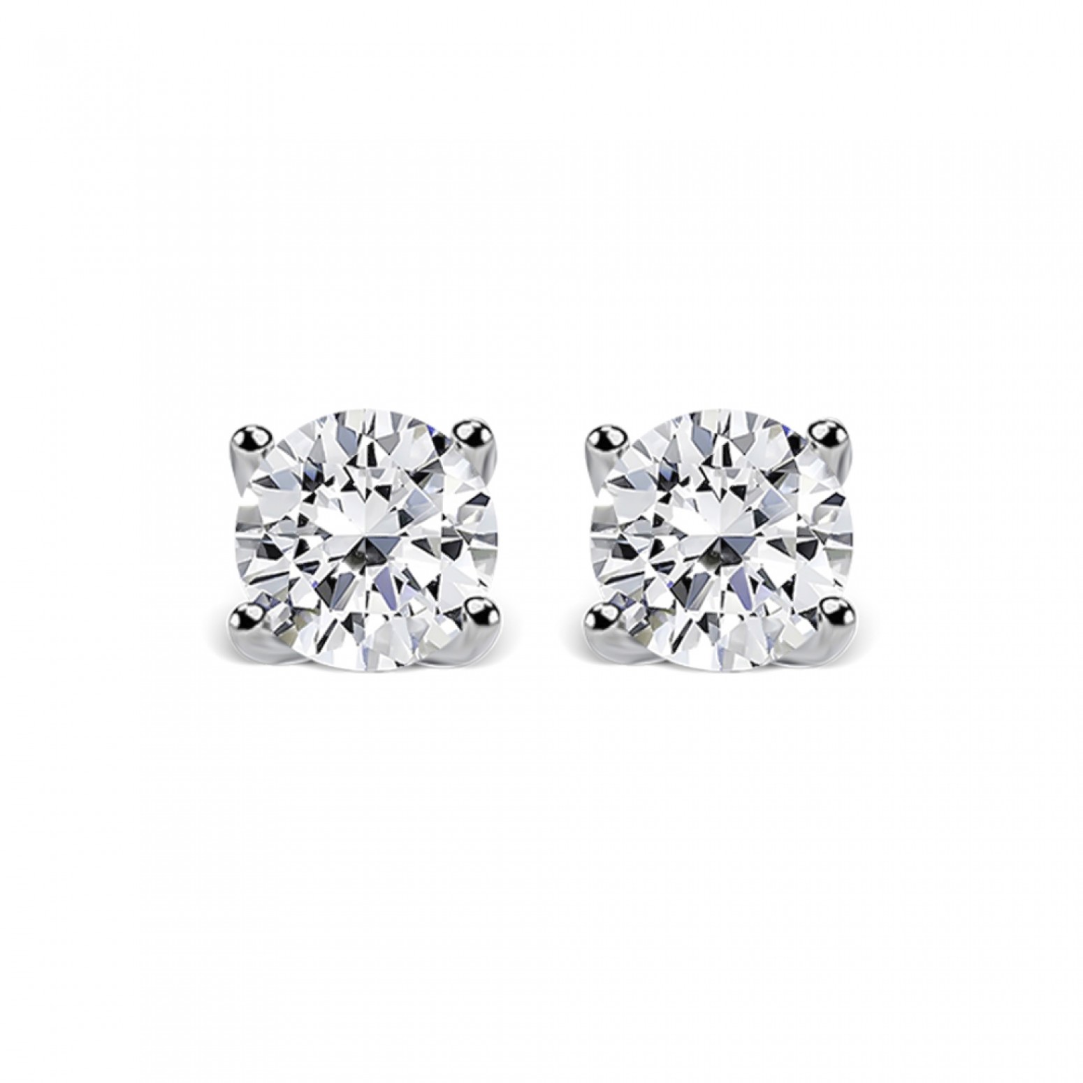 Solitaire earrings 18K white gold with diamonds 0.82ct, VS1, F from GIA sk2675 EARRINGS Κοσμηματα - chrilia.gr