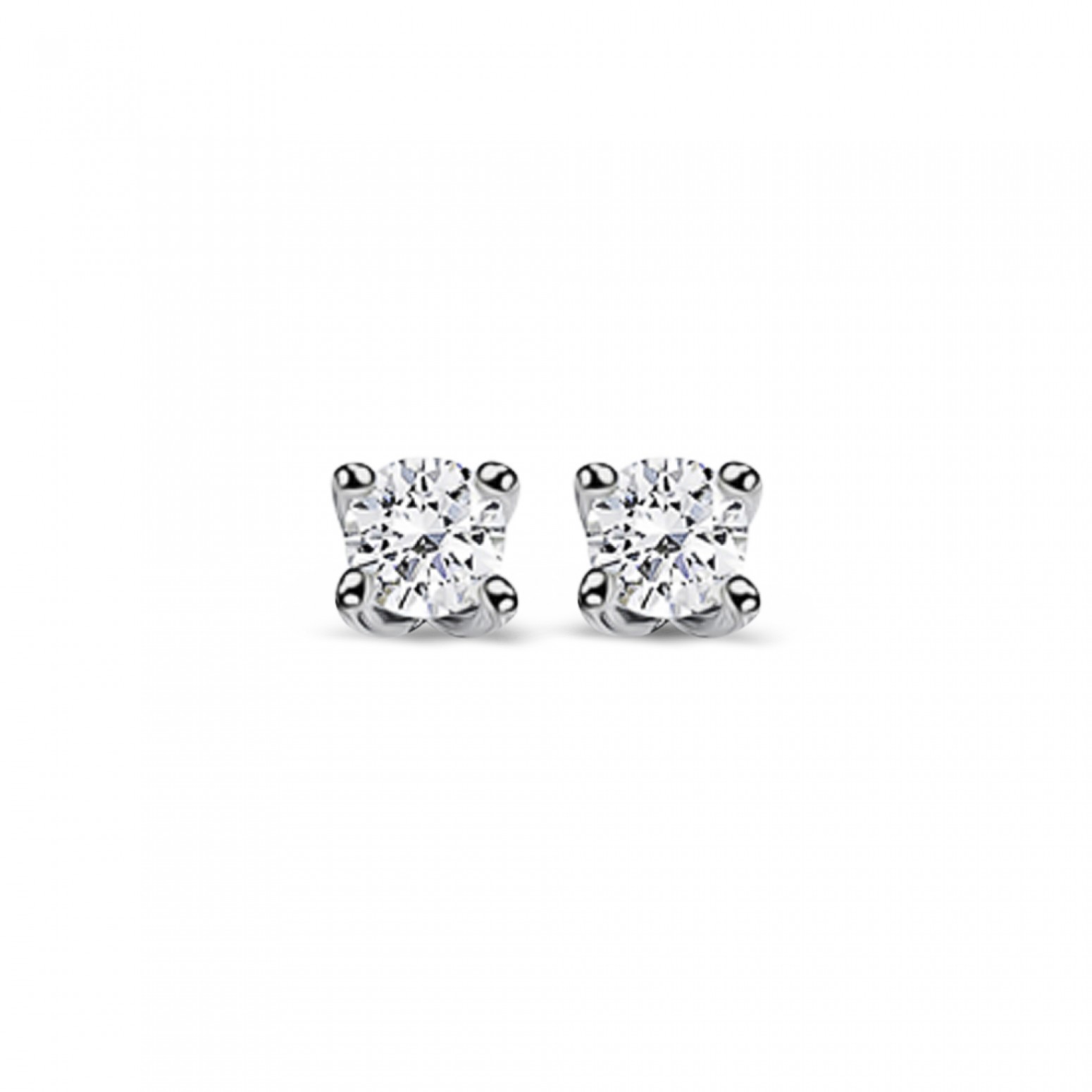 Solitaire earrings 18K white gold with diamonds 0.11ct, VS2, G from IGL sk2896 EARRINGS Κοσμηματα - chrilia.gr