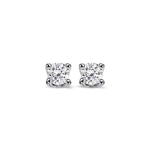 Solitaire earrings 18K white gold with diamonds 0.15ct, VS1, F from ΙGL sk2680 EARRINGS Κοσμηματα - chrilia.gr