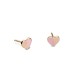 Heart baby earrings K9 pink gold with enamel, ps0119