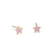 Star baby earrings K9 pink gold with enamel, ps0143