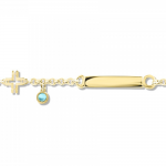 Babies identity bracelet K14 gold with cross and turquoise pb0217 BRACELETS Κοσμηματα - chrilia.gr