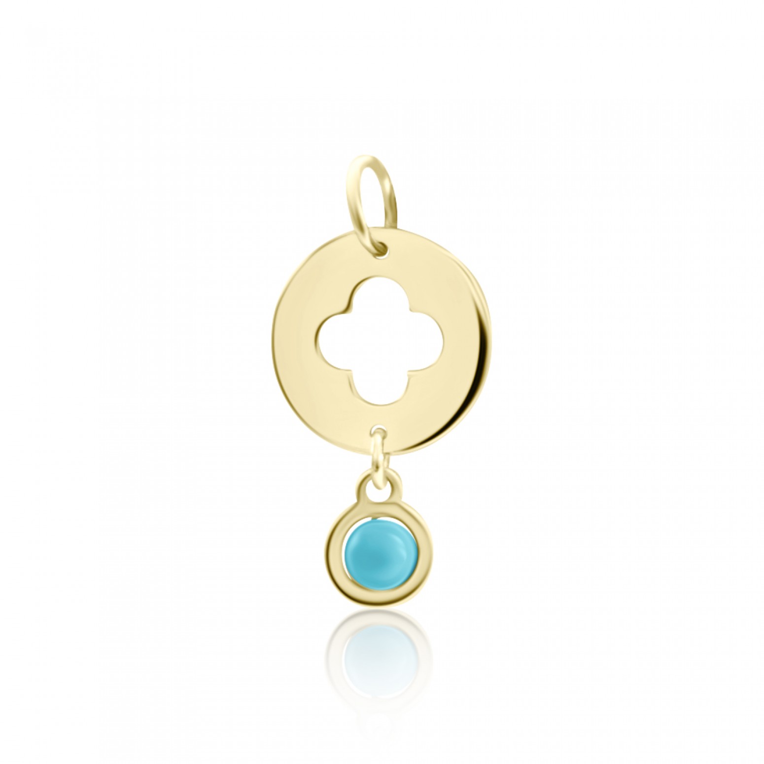 Babies pendant K14 gold with cross and turquoise, pm0167 BABIES Κοσμηματα - chrilia.gr