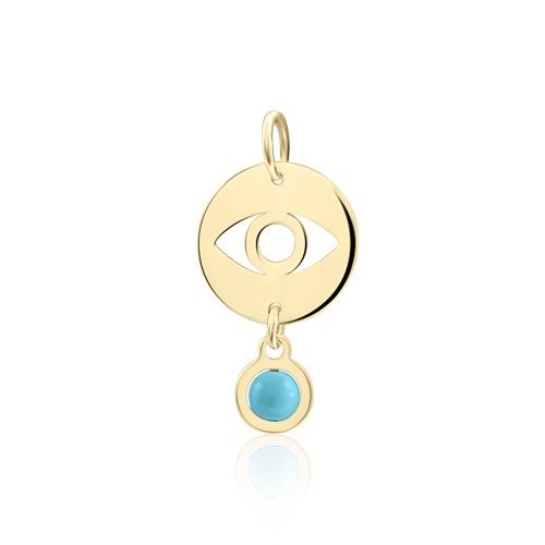 Babies pendant K14 gold with eye and turquoise, pm0169 BABIES Κοσμηματα - chrilia.gr