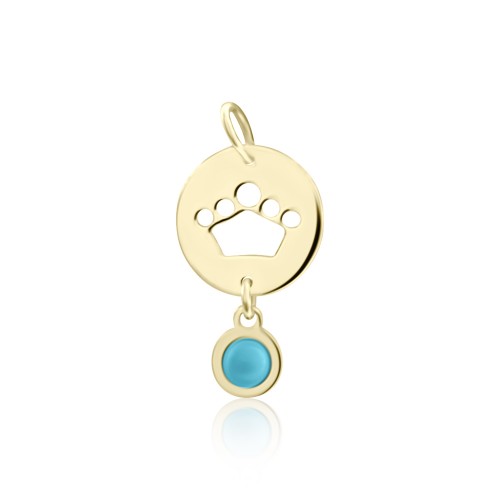 Babies pendant K14 gold with crown and turquoise, pm0174 BABIES Κοσμηματα - chrilia.gr