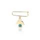 Babies pin K14 gold with angel and turquoise pf0020