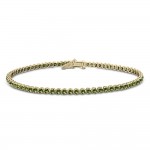 Tennis bracelet,14K gold with green zircon, br2493 BRACELETS Κοσμηματα - chrilia.gr
