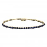 Tennis bracelet,14K gold with blue zircon, br2494 BRACELETS Κοσμηματα - chrilia.gr