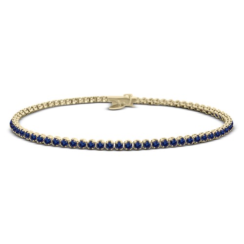 Tennis bracelet,14K gold with blue zircon, br2494 BRACELETS Κοσμηματα - chrilia.gr