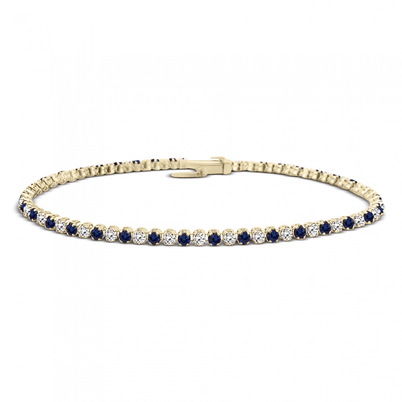 Tennis bracelet,14K gold with blue and white zircon, br2497 BRACELETS Κοσμηματα - chrilia.gr