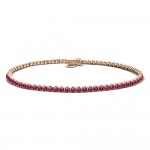 Tennis bracelet,14K pink gold with pink zircon, br2498 BRACELETS Κοσμηματα - chrilia.gr