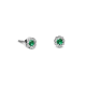 Rosette earrings 18K white gold with emeralds 0.35ct and diamonds 0.12ct VS1, G sk3017