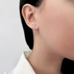 Multistone earrings 14K white gold with diamonds 0.06ct, VS1, H, sk3938 EARRINGS Κοσμηματα - chrilia.gr
