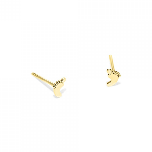 Foot baby earrings, K9 gold, ps0128 EARRINGS Κοσμηματα - chrilia.gr