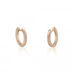 Hoop earrings oval K9 pink gold, sk2328 EARRINGS Κοσμηματα - chrilia.gr