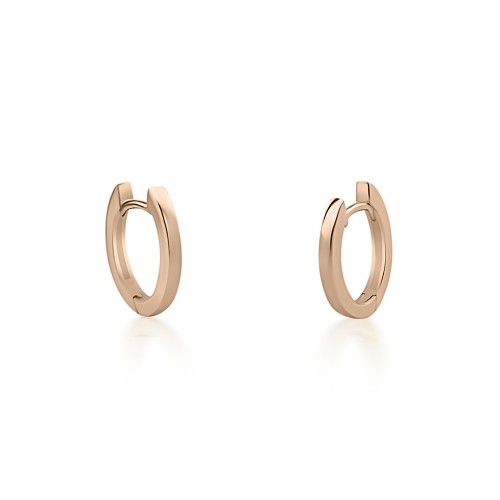 Hoop earrings oval K9 pink gold, sk2328 EARRINGS Κοσμηματα - chrilia.gr