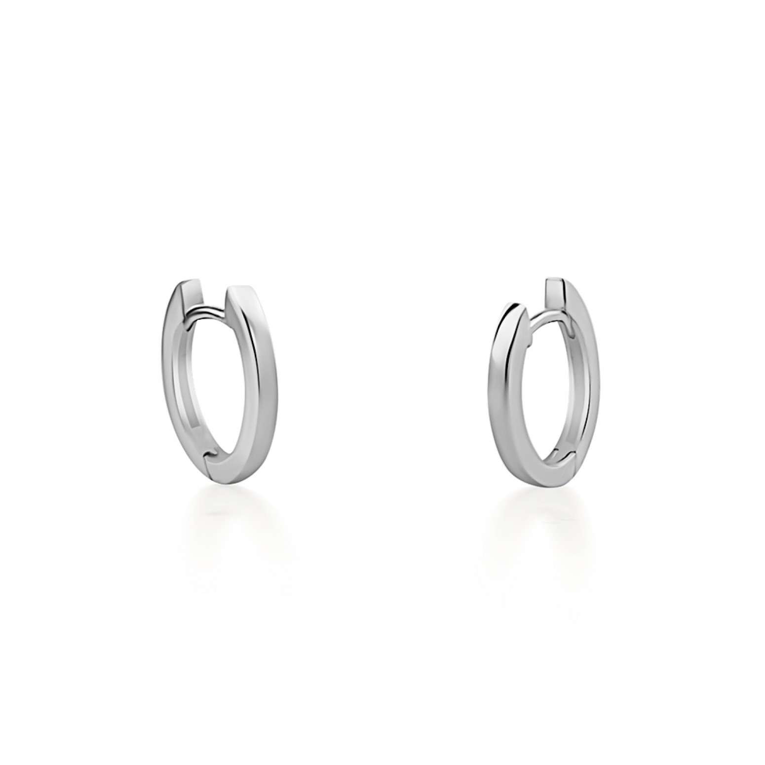Hoop earrings oval K9 white gold, sk2833 EARRINGS Κοσμηματα - chrilia.gr