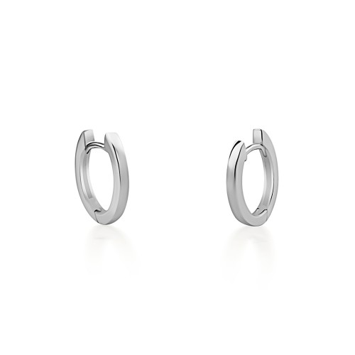 Hoop earrings oval K9 white gold, sk2833 EARRINGS Κοσμηματα - chrilia.gr