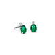 Solitaire earrings 18K white gold with emeralds 1.45ct and diamonds VS1, G sk3334