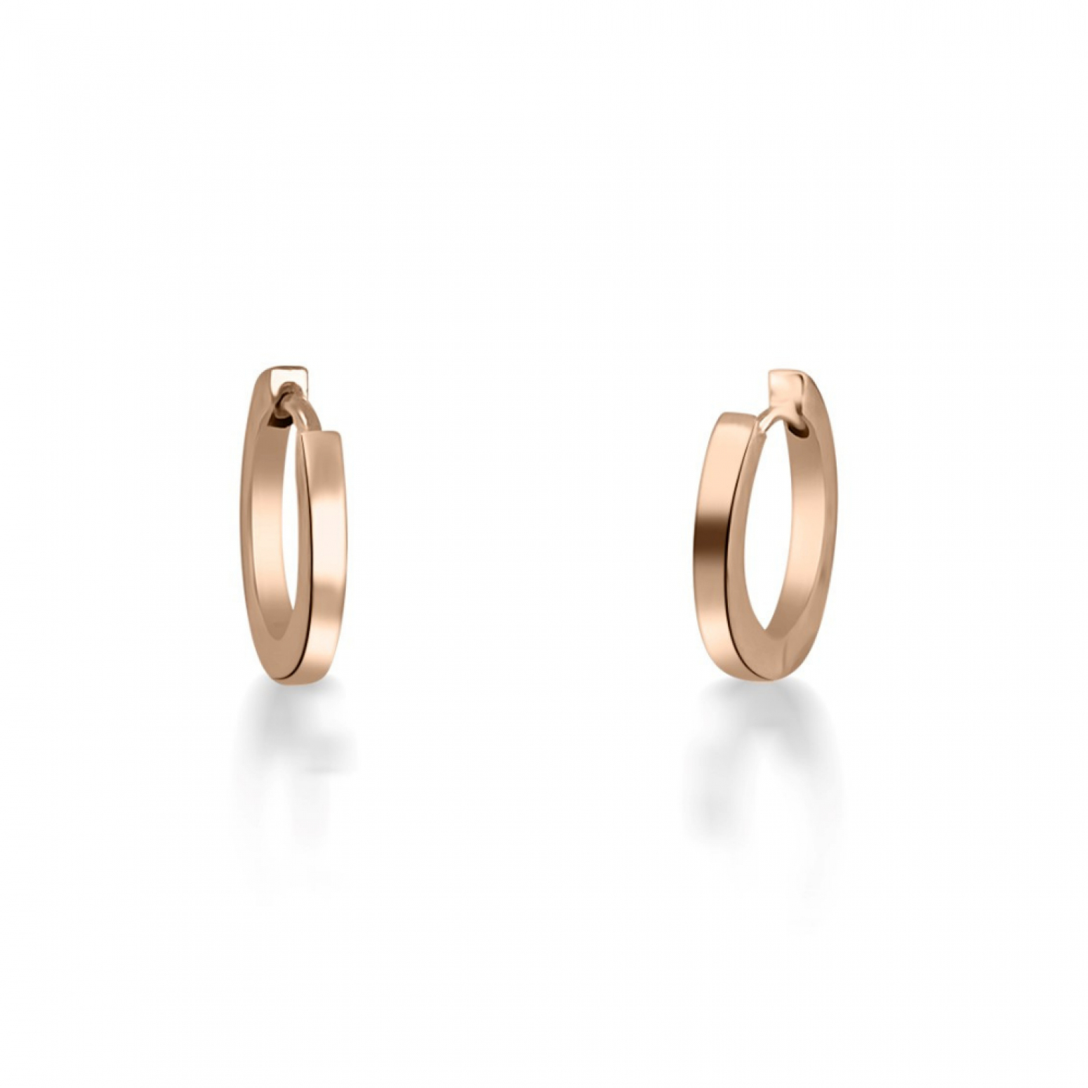 Hoop earrings round K9 pink gold, sk3512 EARRINGS Κοσμηματα - chrilia.gr