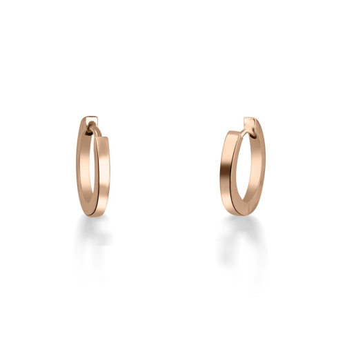 Hoop earrings round K9 pink gold, sk3512 EARRINGS Κοσμηματα - chrilia.gr