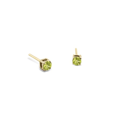 Solitaire earrings 9K gold with peridot, sk3905