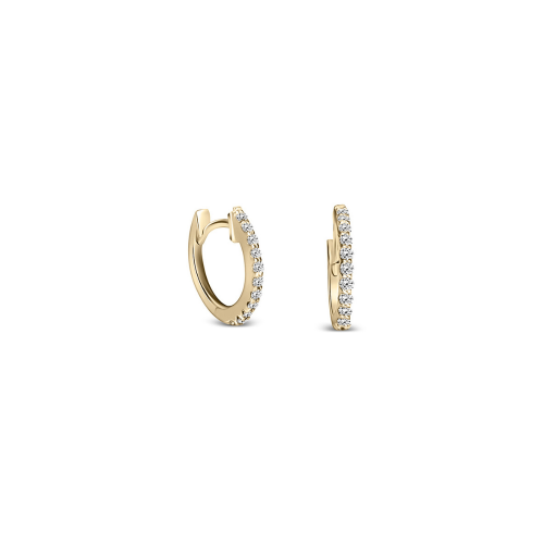 Hoop earrings 18K gold with diamonds 0.11ct, VS1, H, sk3956