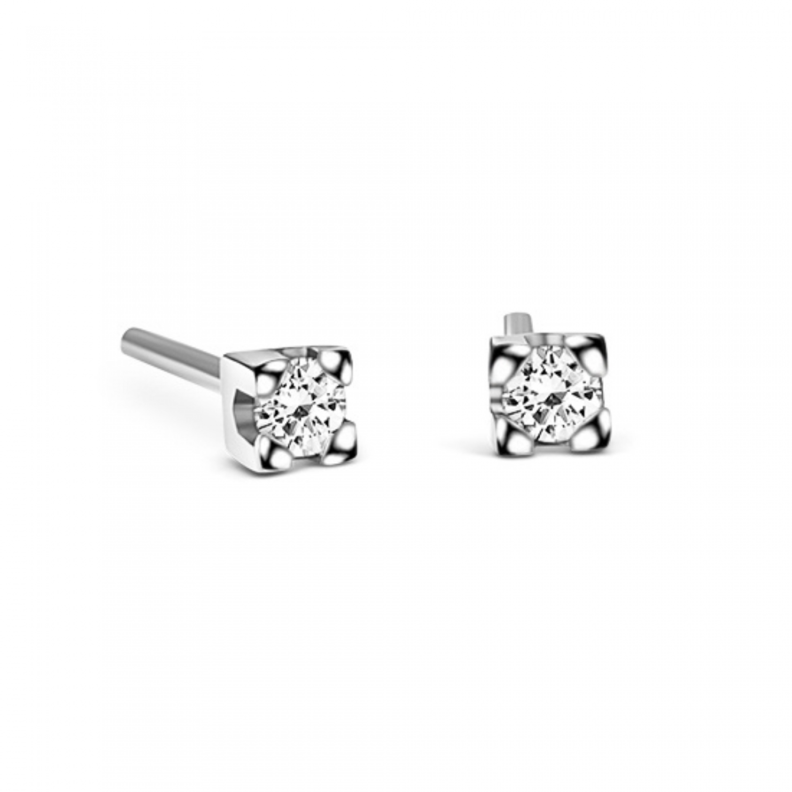 Μονόπετρα σκουλαρίκια, Κ18 λευκόχρυσο με διαμάντια 0.10ct, VS1, G sk3793 ΣΚΟΥΛΑΡΙΚΙΑ Κοσμηματα - chrilia.gr