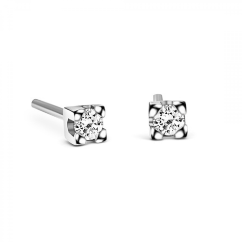 Μονόπετρα σκουλαρίκια, Κ18 λευκόχρυσο με διαμάντια 0.20ct, VS1, G sk3795 ΣΚΟΥΛΑΡΙΚΙΑ Κοσμηματα - chrilia.gr