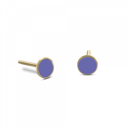 Round baby earrings K9 gold with enamel, ps0147 EARRINGS Κοσμηματα - chrilia.gr