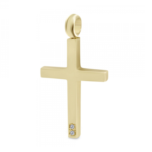 Βαπτιστικός σταυρός Κ14 χρυσό με ζιργκόν st3578 ΣΤΑΥΡΟΙ Κοσμηματα - chrilia.gr