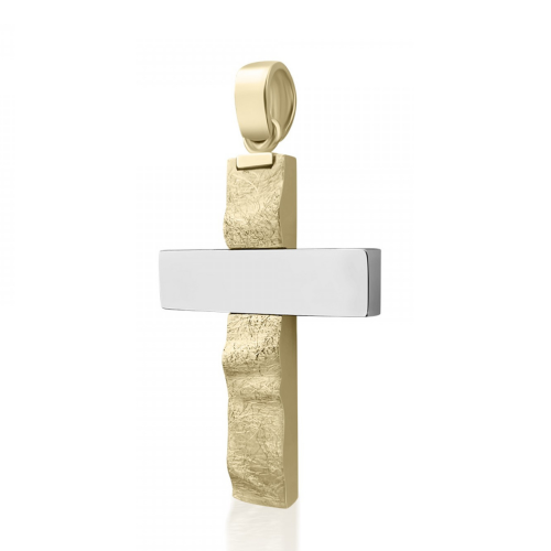 Βαπτιστικός σταυρός Κ14 χρυσό και λευκόχρυσο st3979 ΣΤΑΥΡΟΙ Κοσμηματα - chrilia.gr