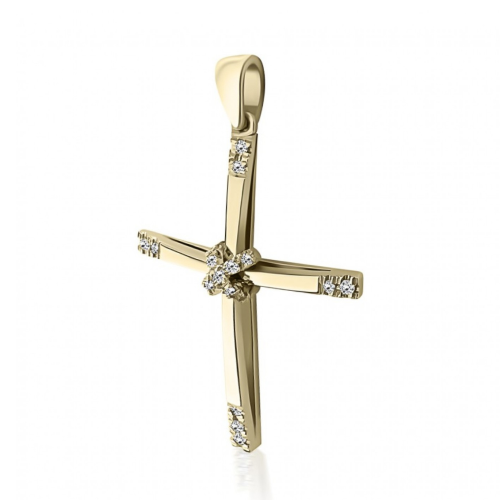 Βαπτιστικός σταυρός Κ18 χρυσό με διαμάντια 0.09ct, VS2, H st4027 ΣΤΑΥΡΟΙ Κοσμηματα - chrilia.gr