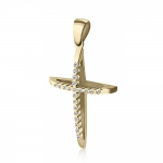 Βαπτιστικός σταυρός Κ18 χρυσό με διαμάντια 0.05ct, VS2, H st4028 ΣΤΑΥΡΟΙ Κοσμηματα - chrilia.gr