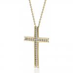 Baptism cross with chain K18 gold with diamonds 0.06ct, VS2, H ko5167 CROSSES Κοσμηματα - chrilia.gr
