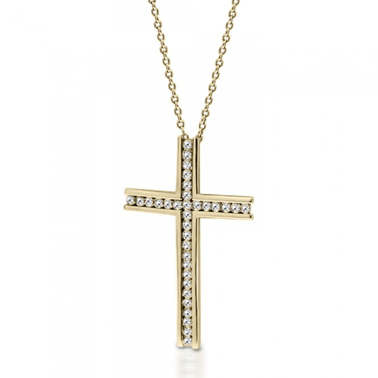 Βαπτιστικός σταυρός με αλυσίδα Κ18 χρυσό με διαμάντια 0.06ct, VS2, H ko5167 ΣΤΑΥΡΟΙ Κοσμηματα - chrilia.gr