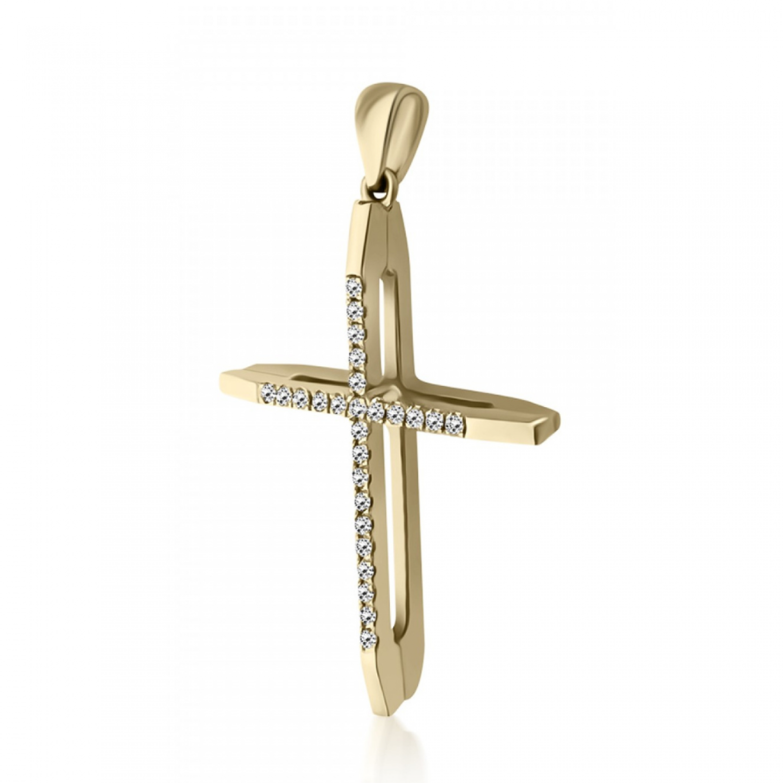 Βαπτιστικός σταυρός Κ18 χρυσό με διαμάντια 0.13ct, VS2, H st4029 ΣΤΑΥΡΟΙ Κοσμηματα - chrilia.gr