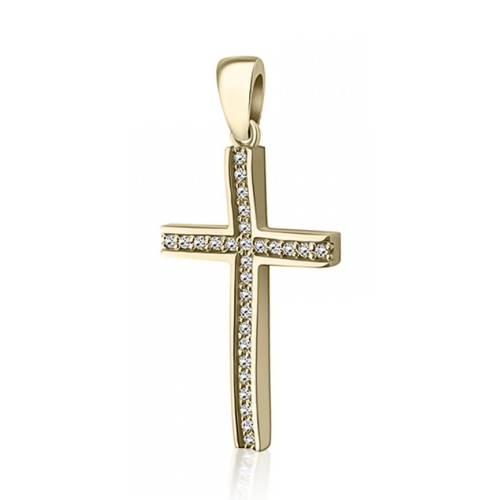 Βαπτιστικός σταυρός Κ18 χρυσό με διαμάντια 0.18ct, VS1, H st4005 ΣΤΑΥΡΟΙ Κοσμηματα - chrilia.gr