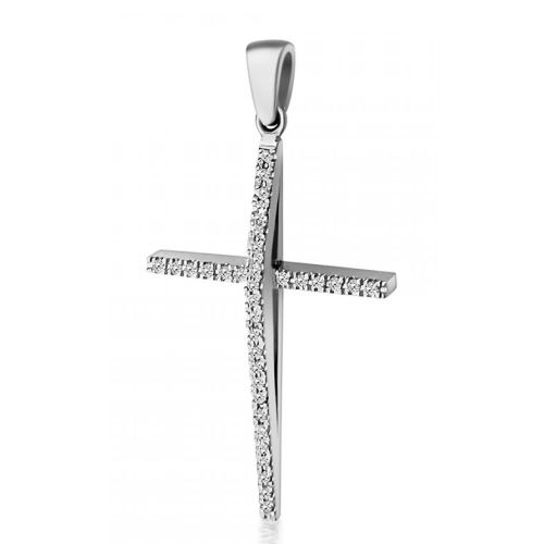 Βαπτιστικός σταυρός Κ18 λευκόχρυσο με διαμάντια 0.11ct, VS2, H st4030 ΣΤΑΥΡΟΙ Κοσμηματα - chrilia.gr