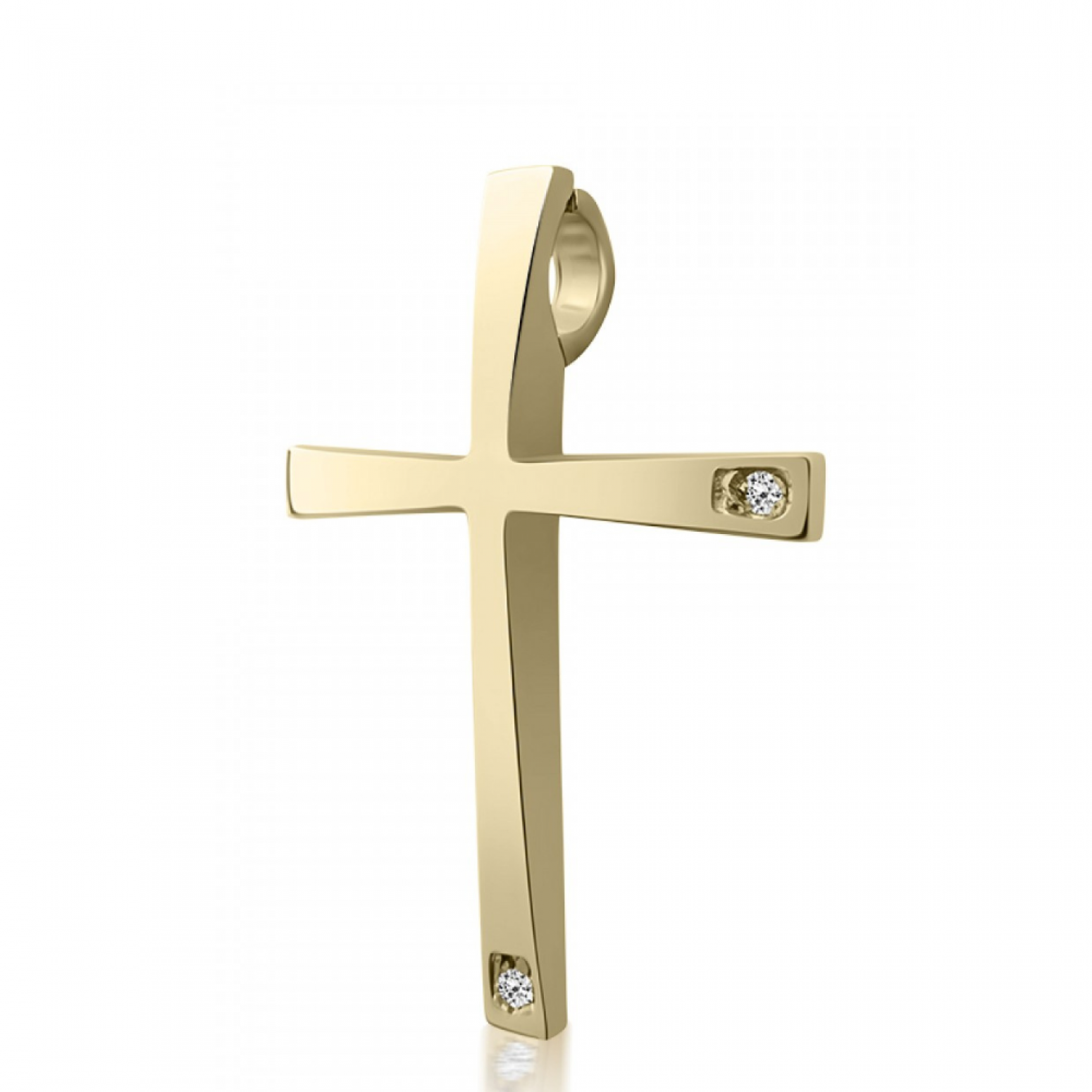 Βαπτιστικός σταυρός Κ18 χρυσό με διαμάντια 0.01ct, VS1, H st3989 ΣΤΑΥΡΟΙ Κοσμηματα - chrilia.gr
