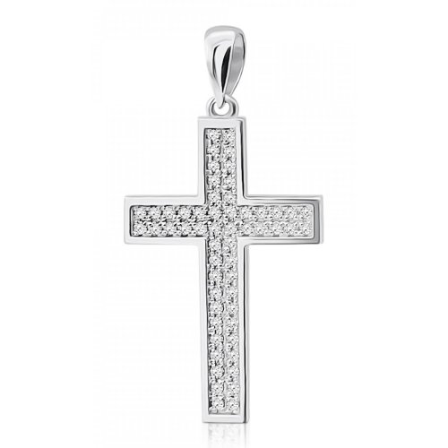 Βαπτιστικός σταυρός Κ18 λευκόχρυσο με διαμάντια 0.21ct, VS1, H st3865 ΣΤΑΥΡΟΙ Κοσμηματα - chrilia.gr