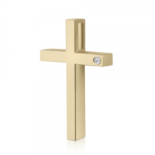 Βαπτιστικός σταυρός Κ14 χρυσό με ζιργκόν st3868 ΣΤΑΥΡΟΙ Κοσμηματα - chrilia.gr