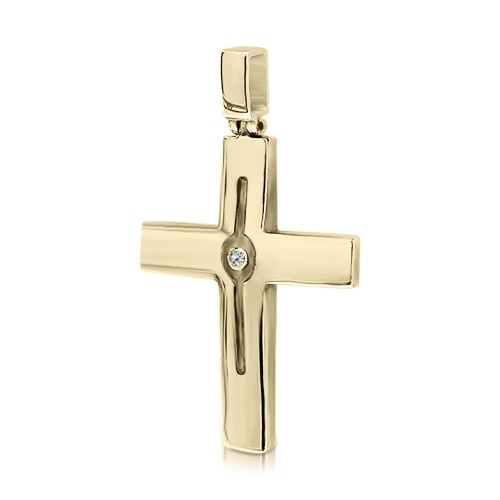 Βαπτιστικός σταυρός Κ14 χρυσό με ζιργκόν st3430 ΣΤΑΥΡΟΙ Κοσμηματα - chrilia.gr