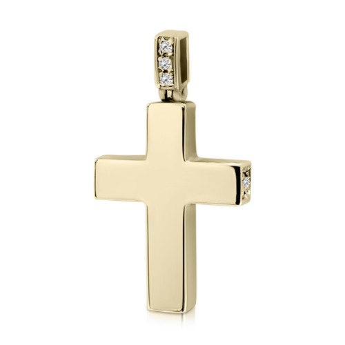 Βαπτιστικός σταυρός Κ14 χρυσό με ζιργκόν st3833 ΣΤΑΥΡΟΙ Κοσμηματα - chrilia.gr