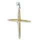 Βαπτιστικός σταυρός Κ18 λευκόχρυσο και ροζ χρυσό με διαμάντια 0.09ct, VS2, H st3575