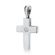 Βαπτιστικός σταυρός Κ18 λευκόχρυσο με διαμάντι 0.07ct, VS1, G st3585