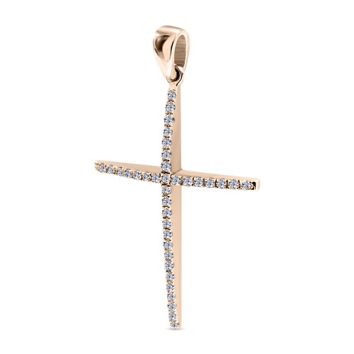 Βαπτιστικός σταυρός Κ18 ροζ χρυσό με διαμάντια 0.16ct, VS2, H st3688 ΣΤΑΥΡΟΙ Κοσμηματα - chrilia.gr