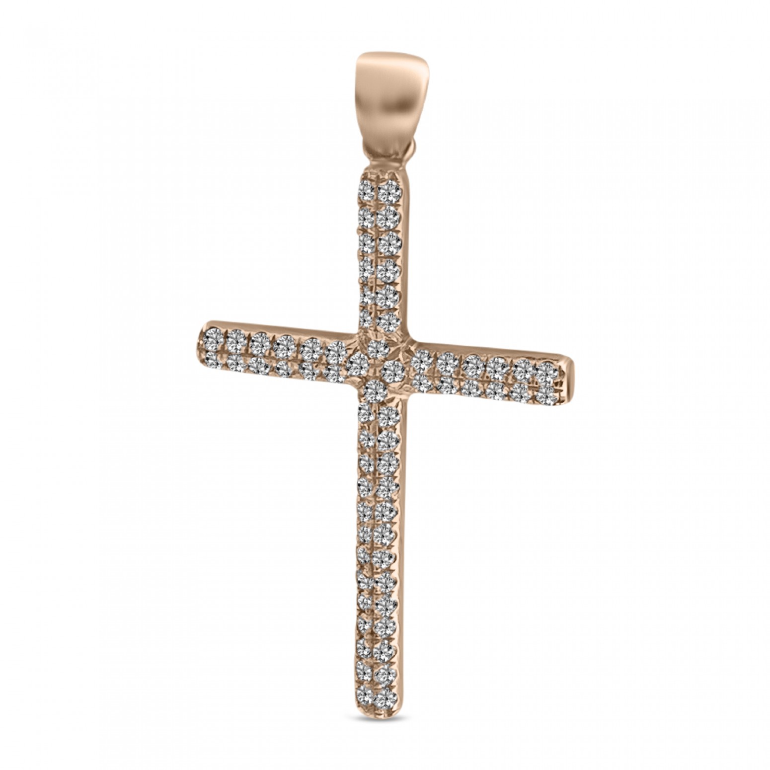 Baptism cross K18 pink gold with diamonds 0.28ct, VS2, H st3703 CROSSES Κοσμηματα - chrilia.gr
