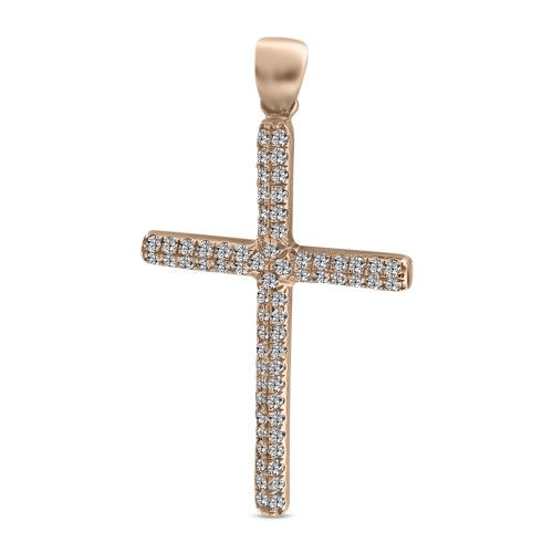 Βαπτιστικός σταυρός Κ18 ροζ χρυσό με διαμάντια 0.28ct, VS2, H st3703 ΣΤΑΥΡΟΙ Κοσμηματα - chrilia.gr