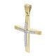 Βαπτιστικός σταυρός Κ14 χρυσό και λευκόχρυσο με ζιργκόν st3800